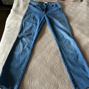 MOTHER Women's Straight Leg Blue Jeans